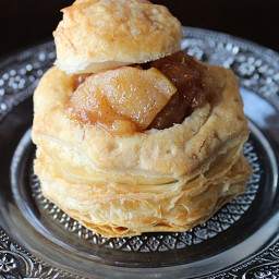 Apple Pie Filling in Puff Pastry Cups