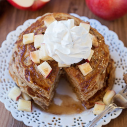 Apple Pie Pancakes with Spiced Maple Syrup