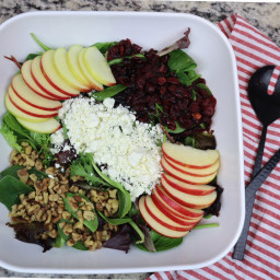 Apple Spinach Salad with Cranberries and Feta
