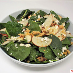 Apple Spinach Salad with Feta and Walnuts