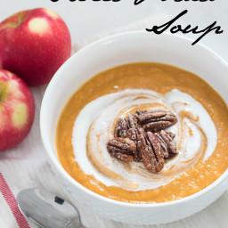 Apple Sweet Potato Soup with Candied Pecans
