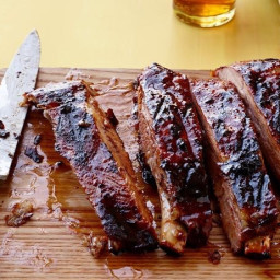Applewood Smoked Pork Ribs with Red Chile Glaze