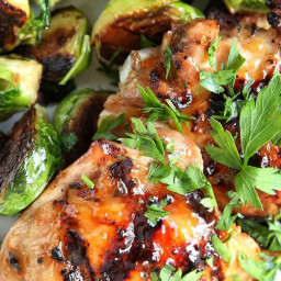 Apricot-Glazed Chicken with Brussels Sprouts