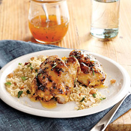 Apricot-Rosemary Chicken Thighs with Roasted Almond Couscous