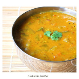 Arachuvitta sambar recipe
