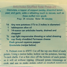 Artichoke-Stuffed New Potatoes