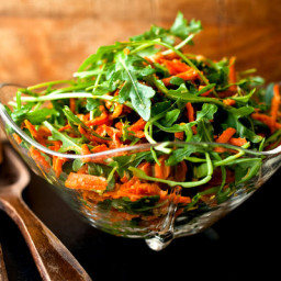Arugula and Carrot Salad With Walnuts and Cheese
