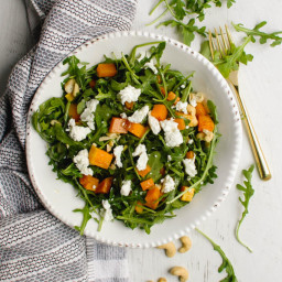 Arugula Salad with Butternut Squash and Goat Cheese