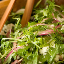 Arugula Salad with Olives, Feta and Dill