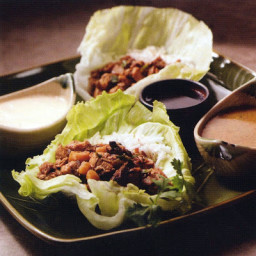 Asian Chicken Lettuce Wraps with Gourmet Sauces