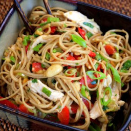 Asian Chicken Noodle Salad with Ginger-Peanut Dressing