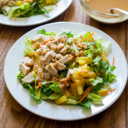 Asian Chopped Chicken Salad Recipe with Peanut Dressing