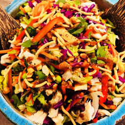 Asian Chopped Chicken Salad with Peanut Dressing
