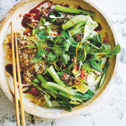 Asian Greens Stir Fry With Almond And Sesame Crunch