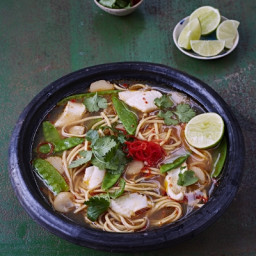 Asian noodle broth with fish