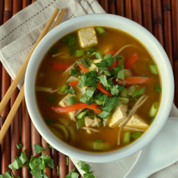 Asian Noodle Soup To Cure a Cold (Vegan)