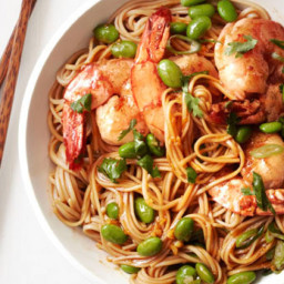 Asian Noodles with Shrimp and Edamame