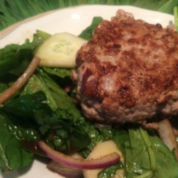 Asian Pork Burgers with Spinach Salad- 6 WW Points+