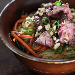 Asian Rice Noodle Salad with Steak Recipe