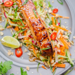 Asian Salmon with Carrot and Cucumber Slaw