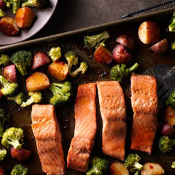 Asian Salmon with Potatoes and Broccoli Sheet-Pan Dinner