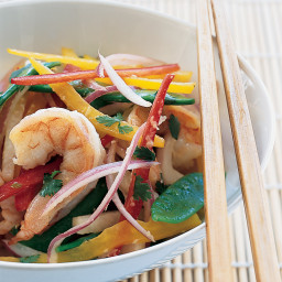 Asian Shrimp Salad with Snow Peas, Jicama and Bell Peppers