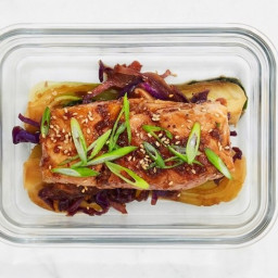 Asian-Spiced Salmon With Baby Bok Choy and Shiitakes