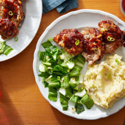 Asian-Style Pork Meatloaf with Miso Mashed Potatoes & Bok Choy