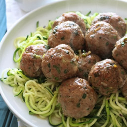 Asian Turkey Meatballs with Lime Cilantro Dipping Sauce