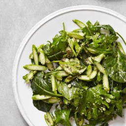 Asparagus and Baby Kale Caesar Salad