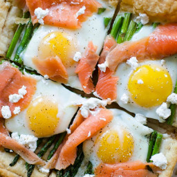 Asparagus and Egg Tart with Smoked Salmon