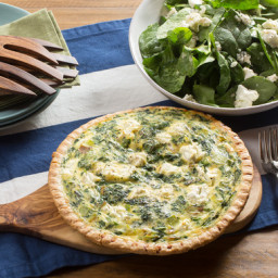 Asparagus and Fontina Quichewith Leek and Spinach-Goat Cheese Salad