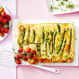Asparagus and ricotta baked frittata tart