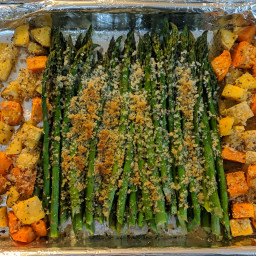 Asparagus and sweet potatoes