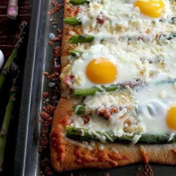 Asparagus, Capicollo and Egg Breakfast Pizza