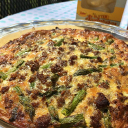 Asparagus, Sausage and Cheese Crustless Quiche