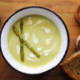 Asparagus Soup with Greek Yogurt and Olive Oil