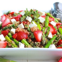Asparagus, Strawberry, and Quinoa Caprese Salad