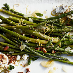 Asparagus with Almonds, Goat Cheese, and Basil