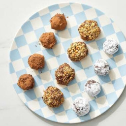 Assorted Chocolate Truffles with Peanut Butter, Cocoa & Sour Cherry Spr