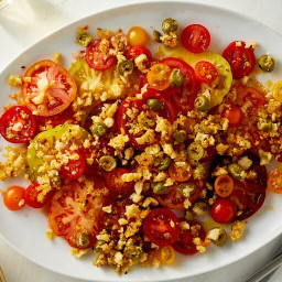 Assorted Tomatoes With Parmesan and Olive-Oil Breadcrumbs