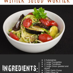 Aubergine, Tomato And Zoodles Winter Salad Warmer