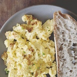 Auntie Ree's Special Scrambled Eggs With Sour Cream, Chives, and a Secret I