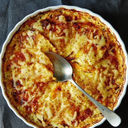 Autumn Root Vegetable Gratin with Herbs and Cheese With No Cream