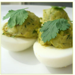 Avocado and Cilantro Deviled Eggs