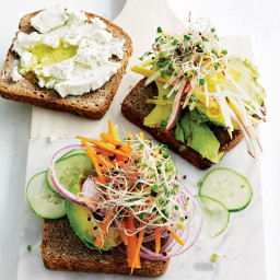 Avocado-and-Sprout Club Sandwiches