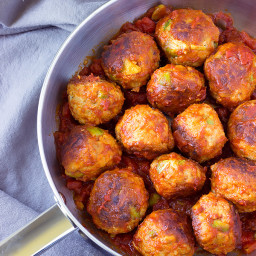 Avocado Chicken Meatballs in Spicy Tomato Sauce Recipe