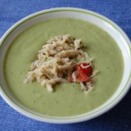 Avocado Cucumber Soup with Crab