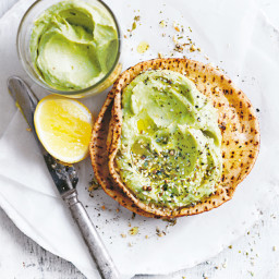 Avocado Hummus With Dukkah And Toasted Flatbreads