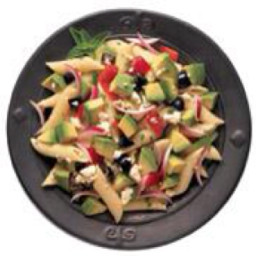 Avocado pasta salad with red pepper & feta cheese
